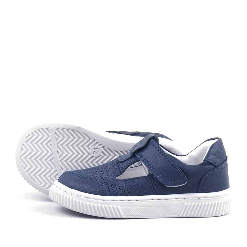 Rakerplus Bheem Hakiki Deri Lacivert Cırtlı Bebek Sneaker Sandalet