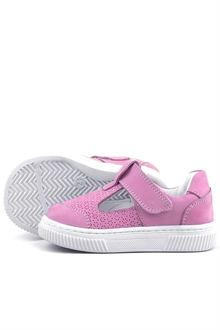 Rakerplus Bheem Hakiki Deri Pembe Cırtlı Bebek Sneaker Sandalet