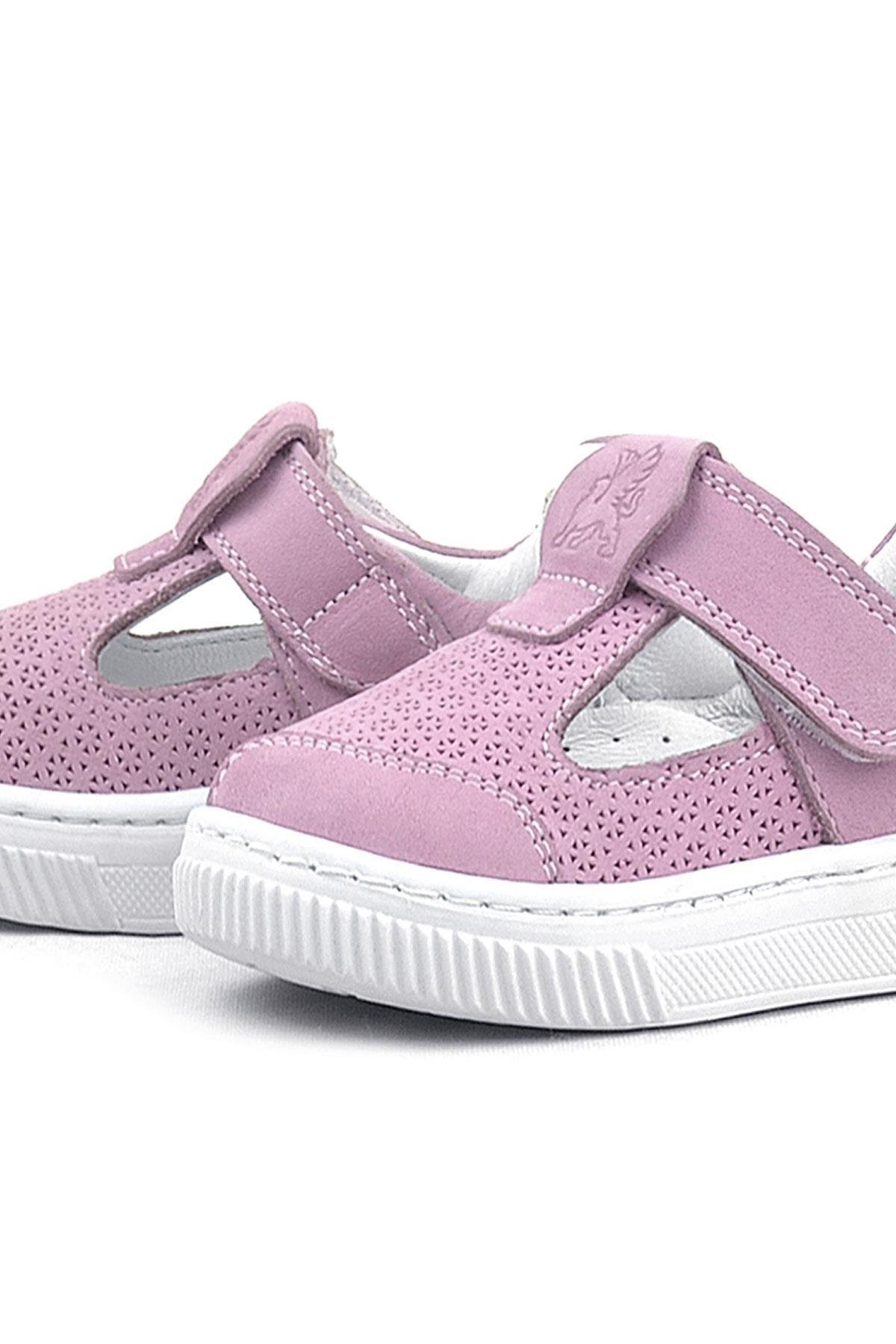 Rakerplus Bheem Hakiki Deri Pudra Cırtlı Bebek Sneaker Sandalet