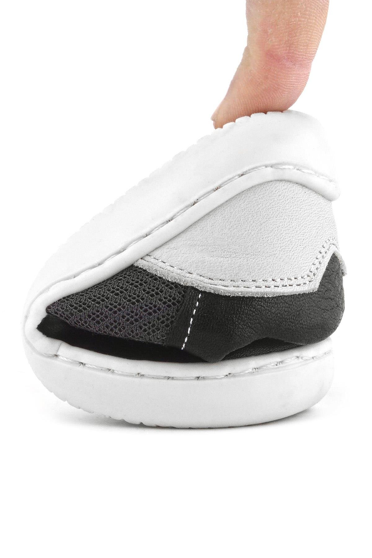 Rakerplus Bob Hakiki Deri Siyah Barefoot Cırtlı Lastikli Bebek Sneaker Ayakkabı