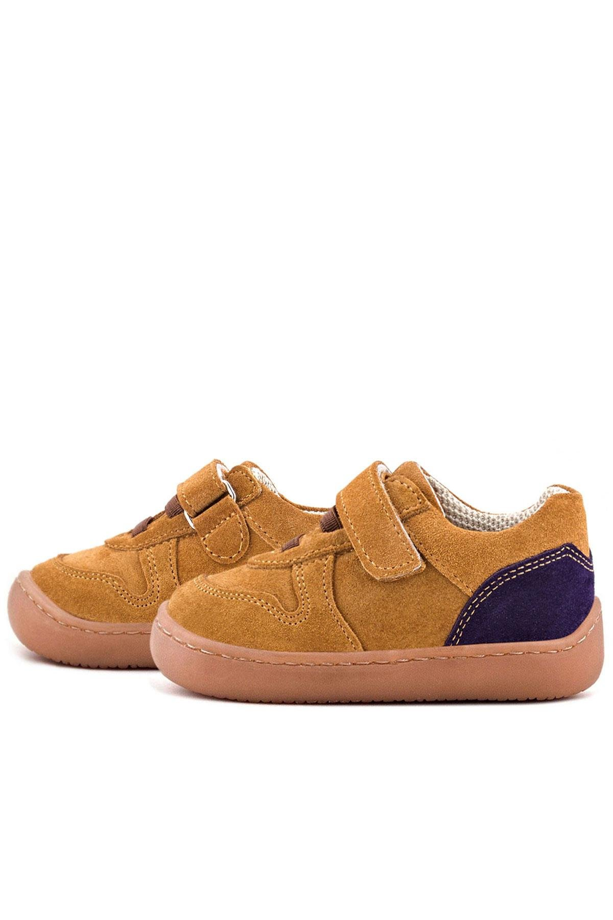 Rakerplus Bob Hakiki Deri Taba Barefoot Cırtlı Lastikli Bebek Sneaker Ayakkabı