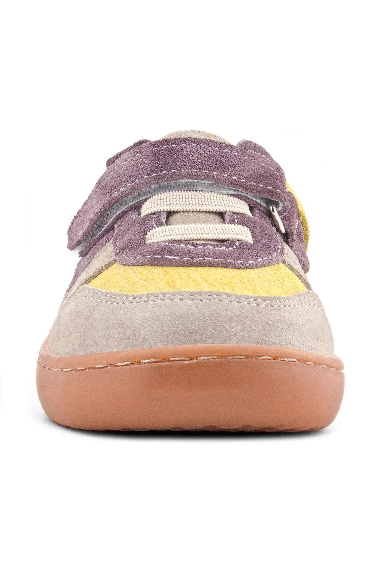 Rakerplus Bob Hakiki Deri Vizon Sarı Barefoot Cırtlı Lastikli Bebek Sneaker Ayakkabı