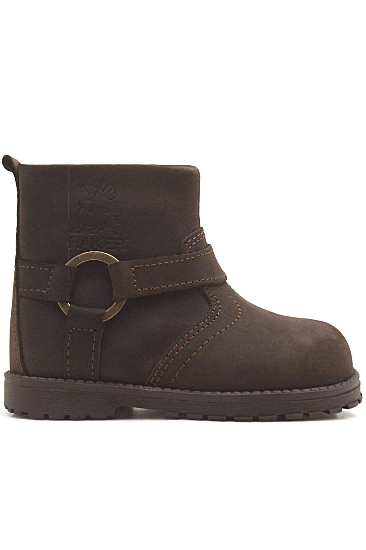 Rakerplus Chiron Hakiki Deri Fermuarlı Kışlık Çocuk Botu