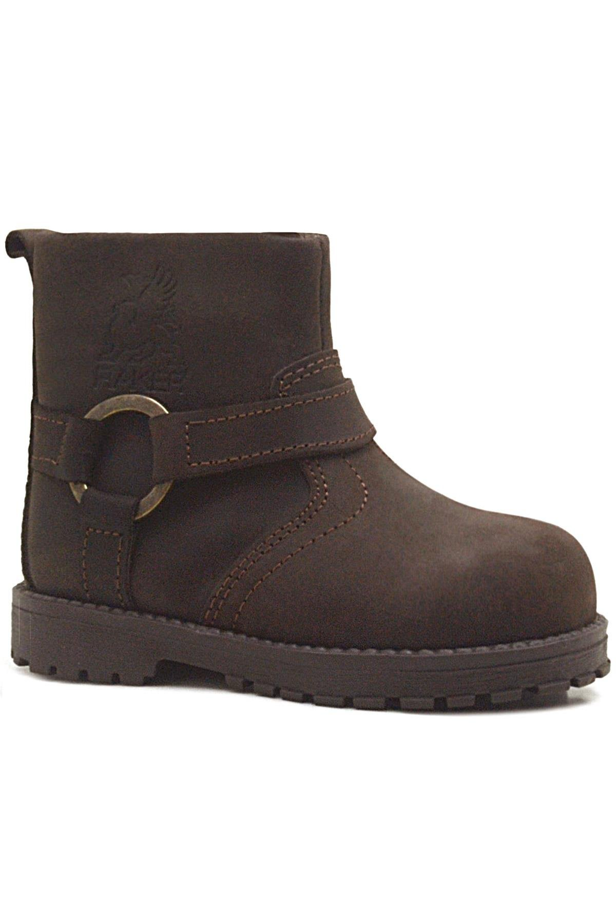 Rakerplus Chiron Hakiki Deri Fermuarlı Kışlık Çocuk Botu