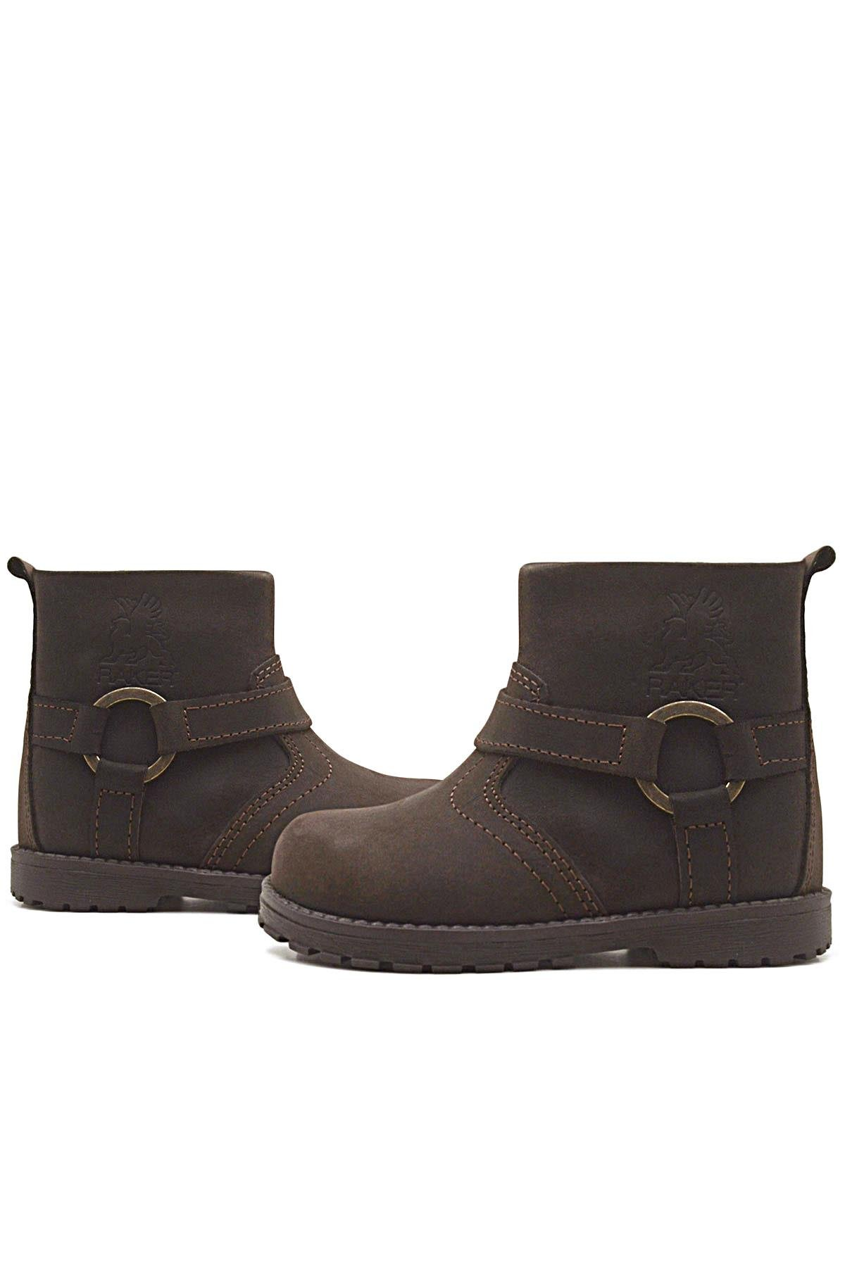 Rakerplus Chiron Hakiki Deri Fermuarlı Kışlık Çocuk Botu