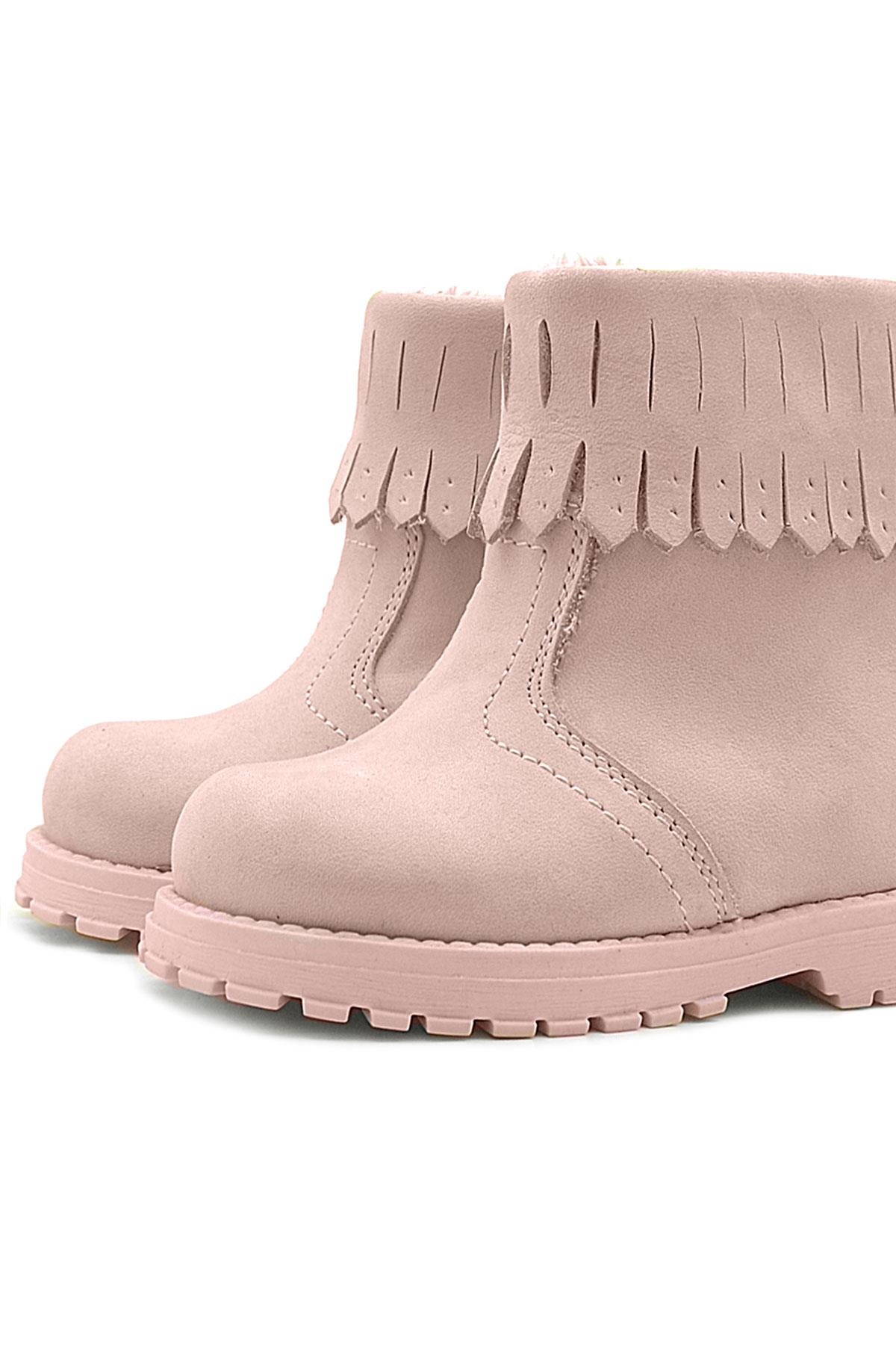 Rakerplus Chiron Hakiki Deri Pembe Fermuarlı Kız Çocuk Bot Çizme