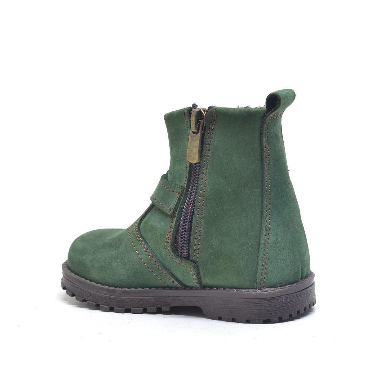 Rakerplus Chiron Hakiki Deri Yeşil Fermuarlı Unisex Bebek Bot