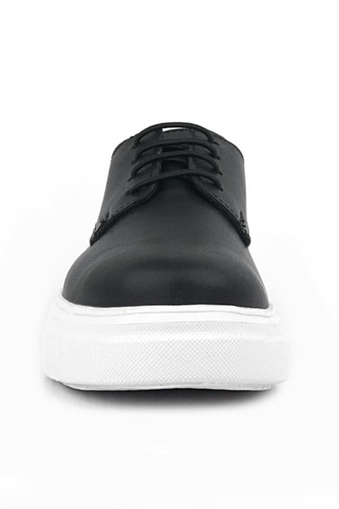 Rakerplus Derby Siyah Mat Beyaz Taban Çocuk Klasik Ayakkabı