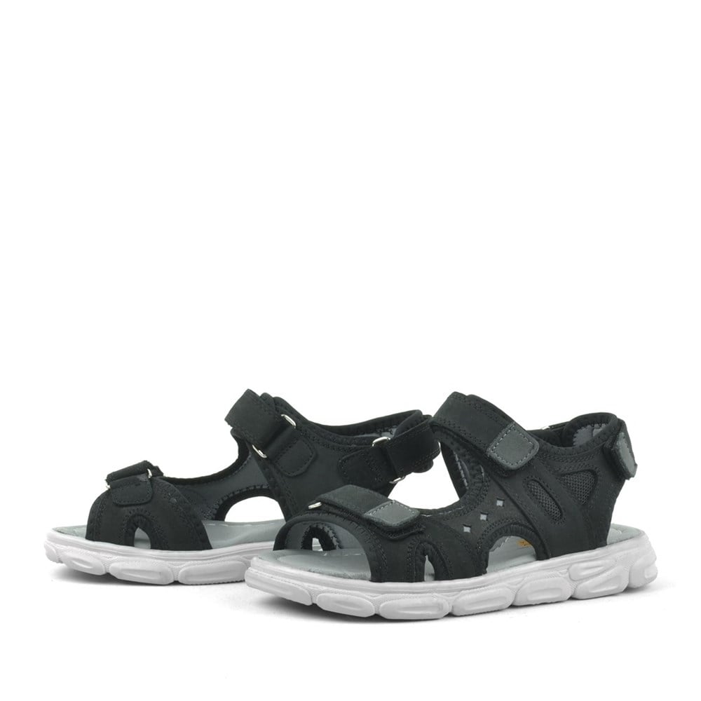 Rakerplus Flint Hakiki Deri Siyah Çocuk Sandalet