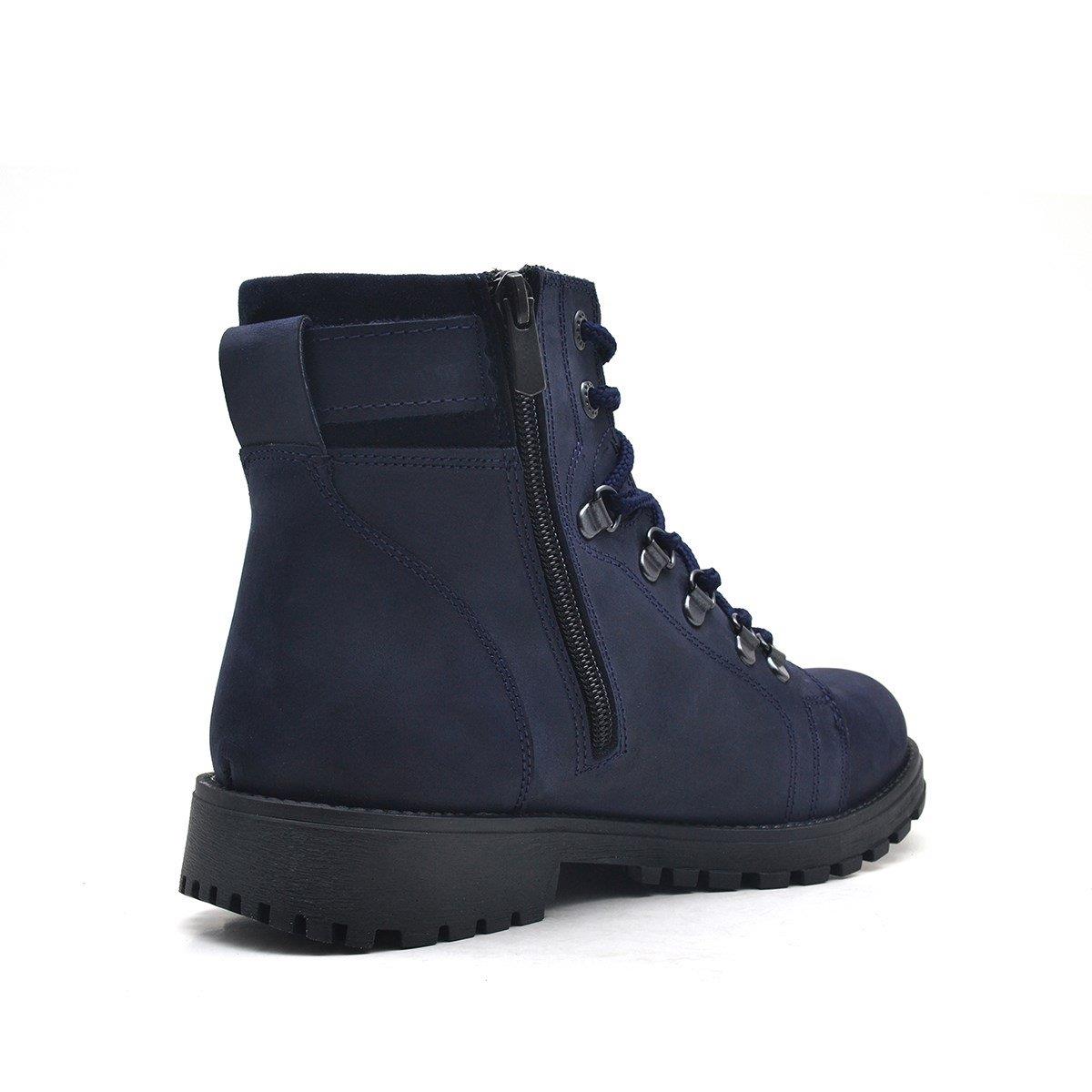 Rakerplus Griffon Hakiki Deri Lacivert Fermuarlı Bot