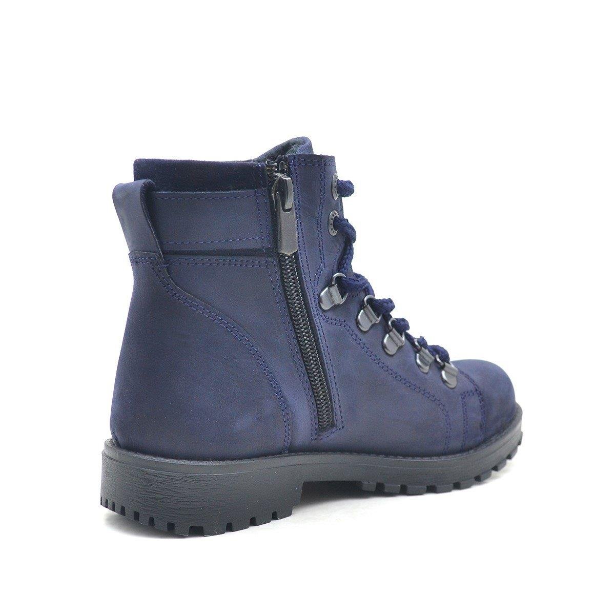 Rakerplus Griffon Hakiki Deri Lacivert Fermuarlı Çocuk Botu