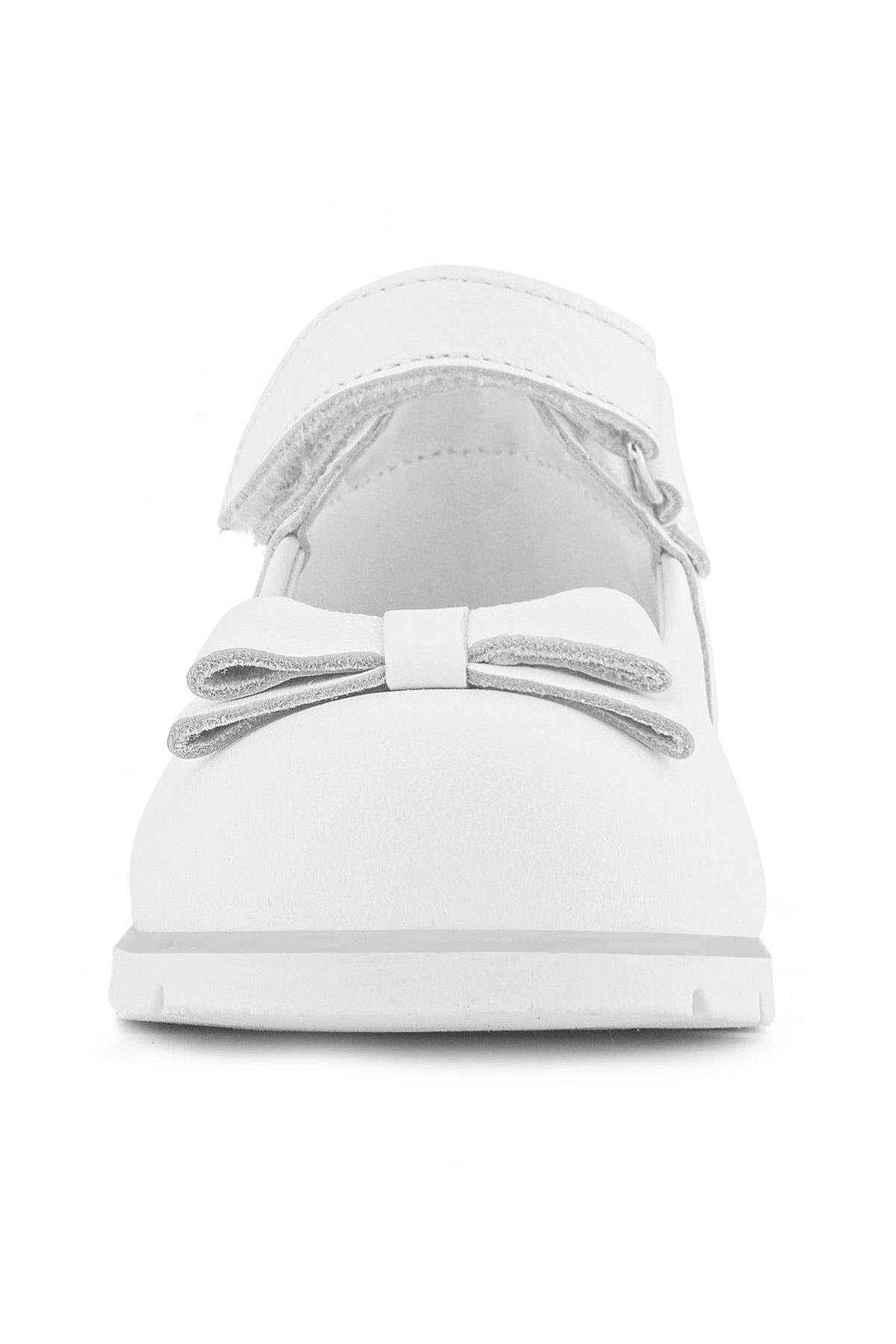 Rakerplus Hakiki Deri Beyaz Kız Bebek Babet Ayakkabı