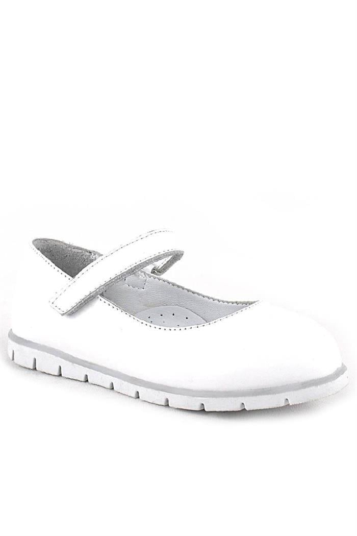 Rakerplus Hakiki Deri Beyaz Kız Çocuk Babet