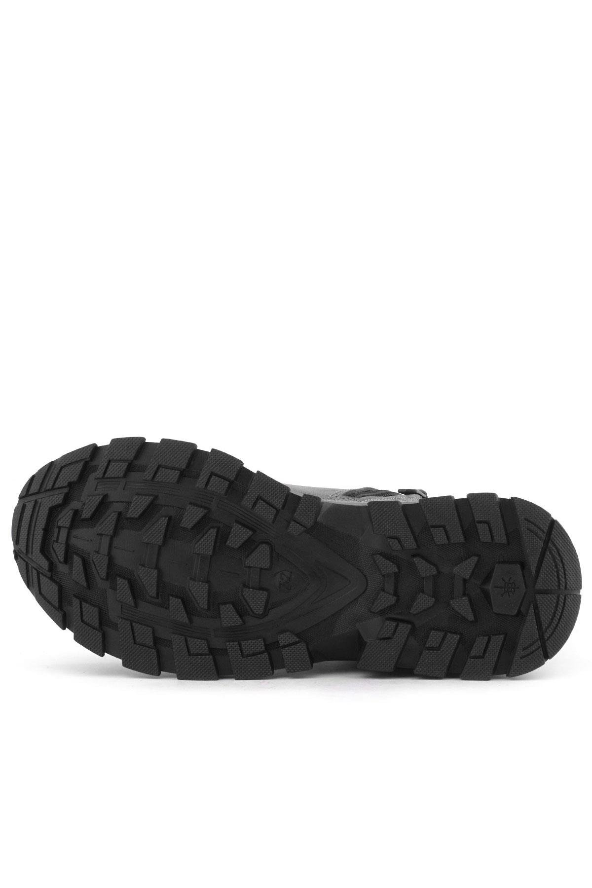 Rakerplus Hakiki Deri Gri Bordo Fermuarlı Trekking Çocuk Bot