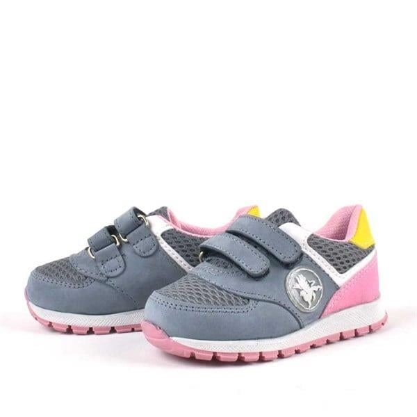 Rakerplus Hakiki Deri Gri Cırtlı Kız Bebek Spor Ayakkabı