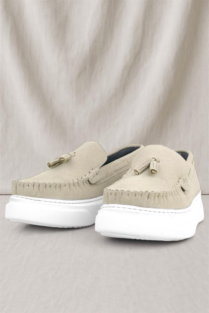 Rakerplus Hakiki Deri Kum Rengi Cırtlı Erkek Çocuk Sneaker