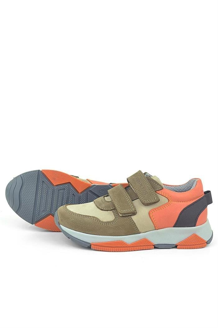 Rakerplus Hakiki Deri Kum Rengi Çocuk Sneakers Spor Ayakkabı