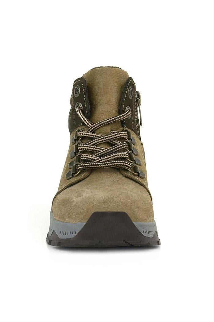 Rakerplus Hakiki Deri Kum Rengi Fermuarlı Trekking Çocuk Bot