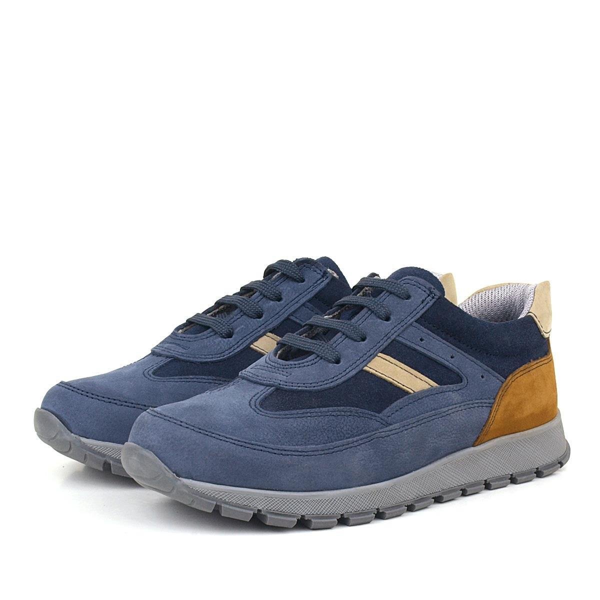 Rakerplus Hakiki Deri Mavi Sneakers Erkek Spor Ayakkabı