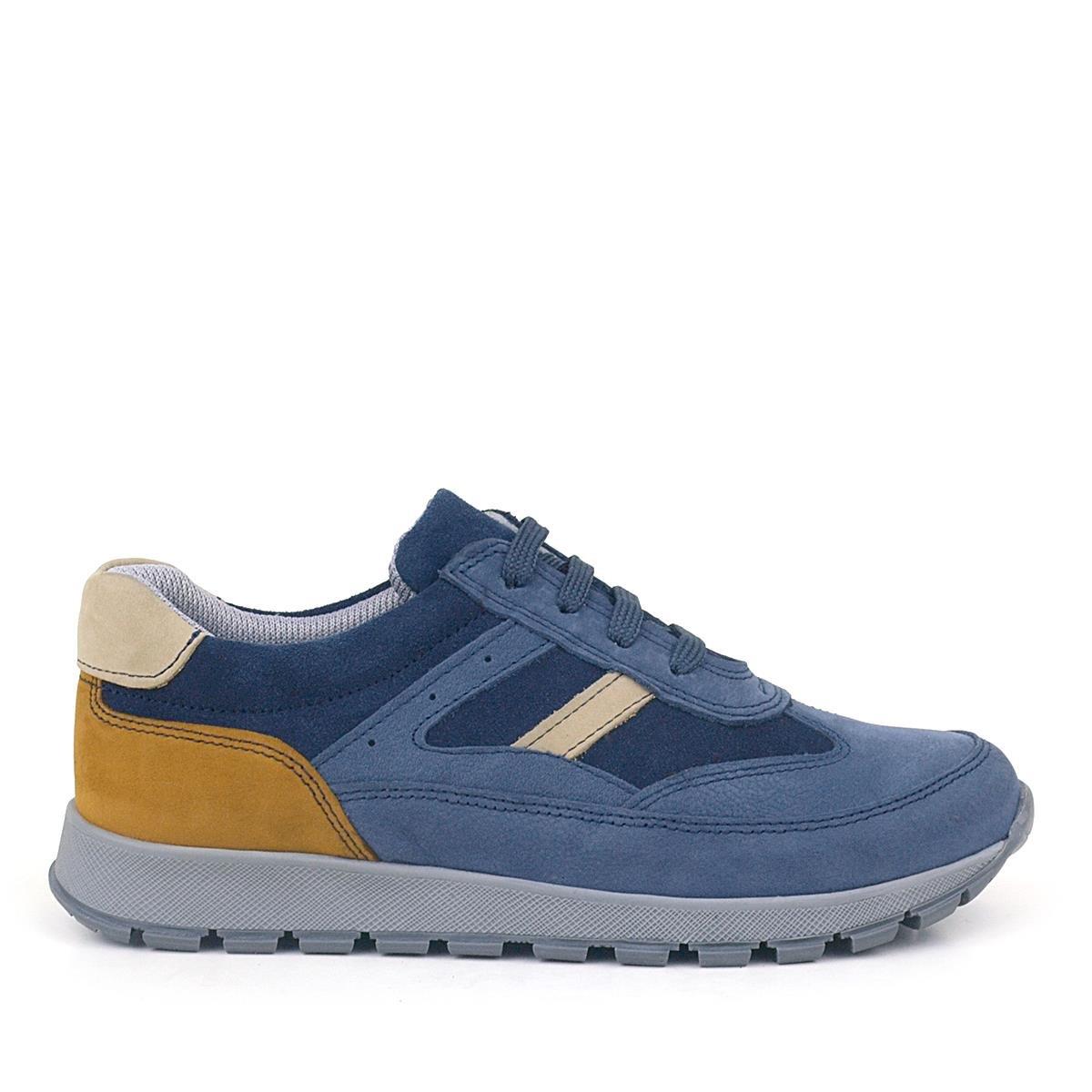 Rakerplus Hakiki Deri Mavi Sneakers Erkek Spor Ayakkabı