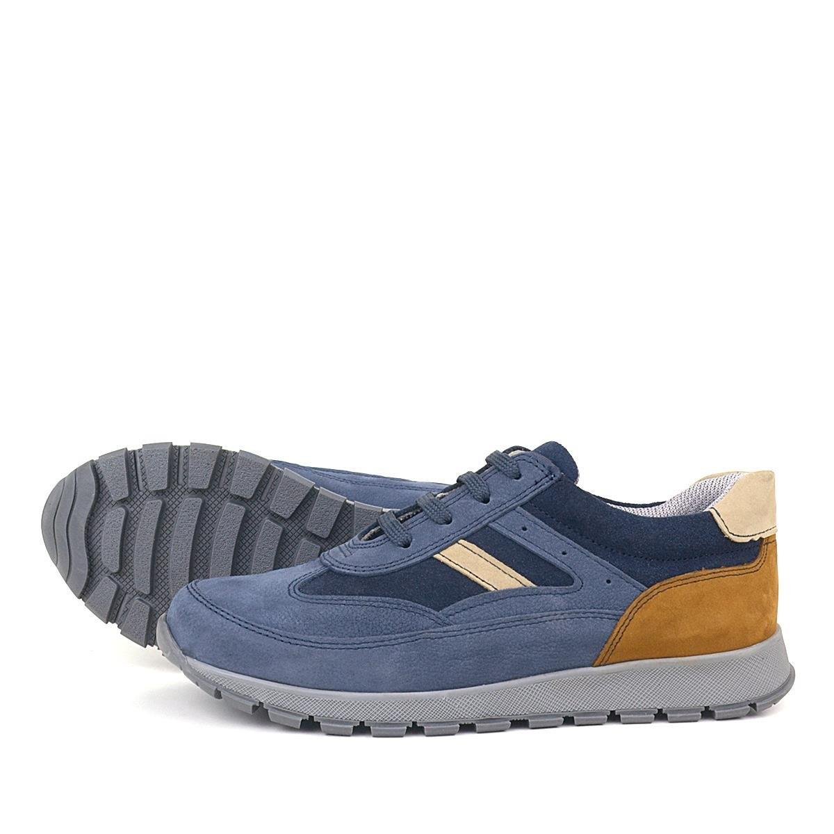 Rakerplus Hakiki Deri Mavi Sneakers Erkek Spor Ayakkabı