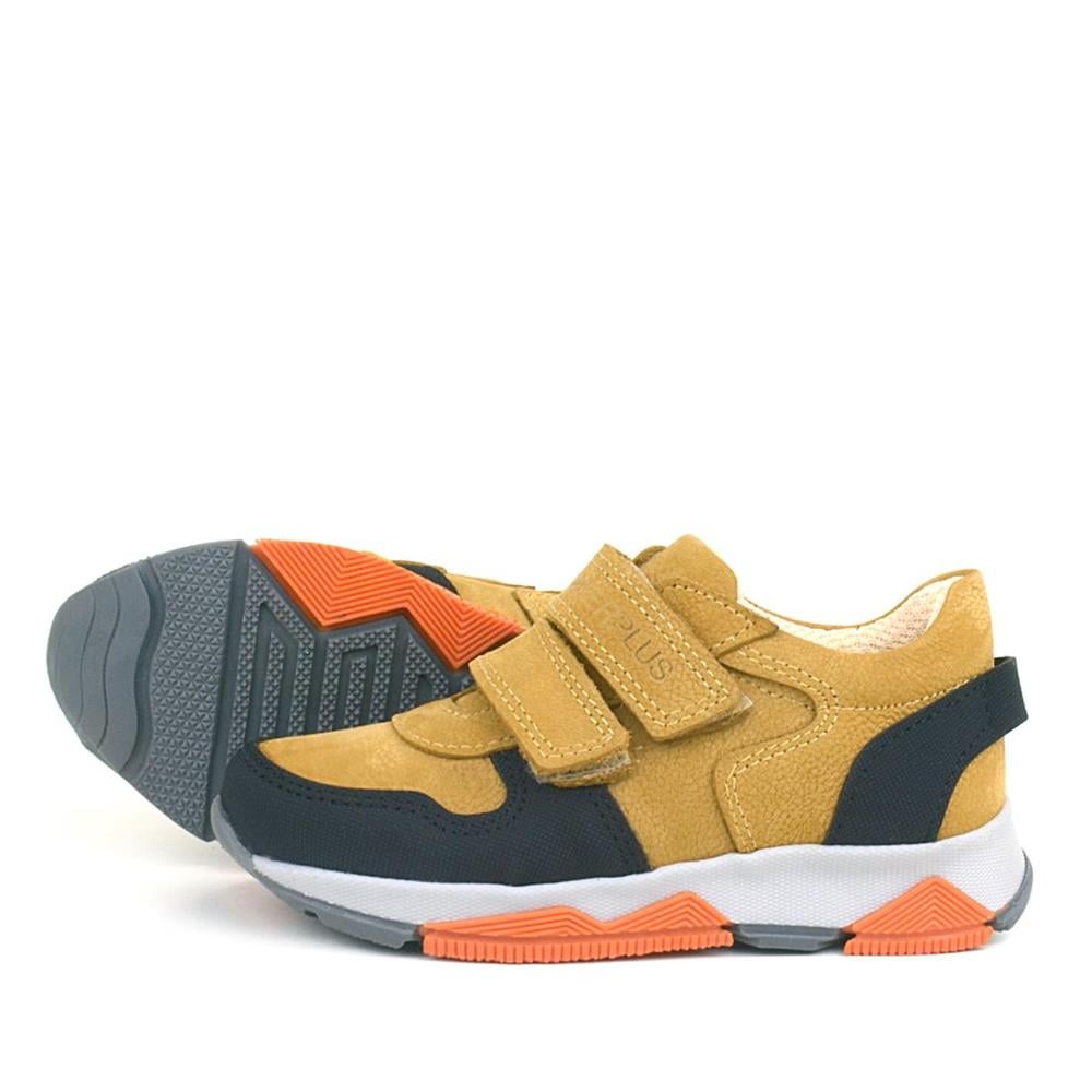 Rakerplus Hakiki Deri Sarı Siyah Çocuk Sneakers Spor Ayakkabı
