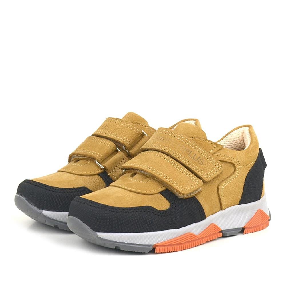 Rakerplus Hakiki Deri Sarı Siyah Çocuk Sneakers Spor Ayakkabı