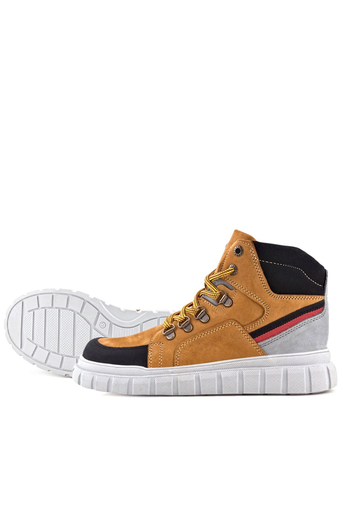 Rakerplus Hakiki Deri Sarı Siyah Fermuarlı Erkek Çocuk Bot