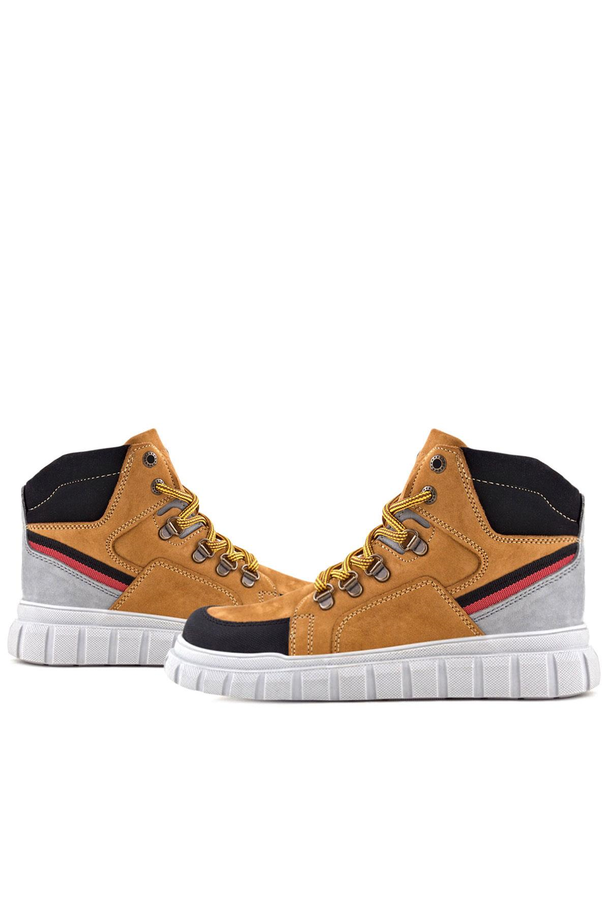 Rakerplus Hakiki Deri Sarı Siyah Fermuarlı Erkek Çocuk Bot