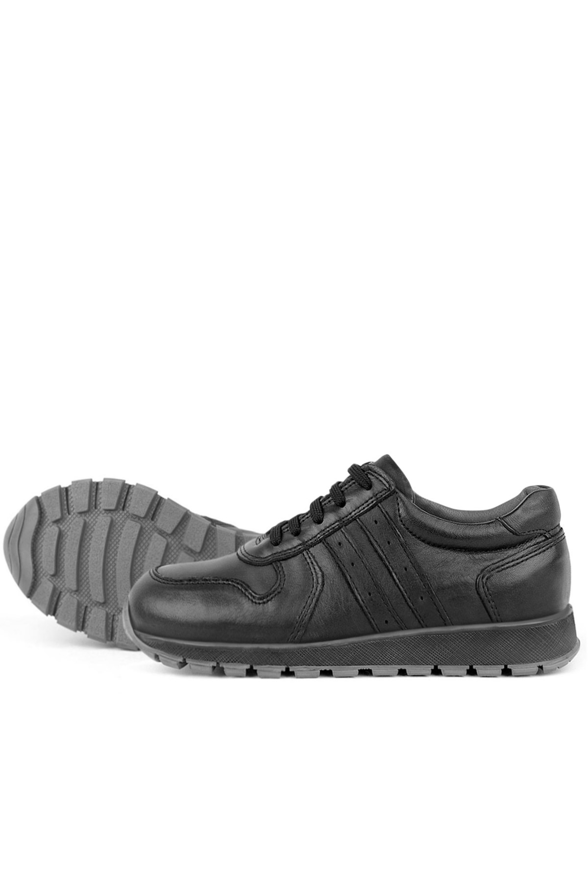 Rakerplus Hakiki Deri Siyah Çocuk Spor Ayakkabı