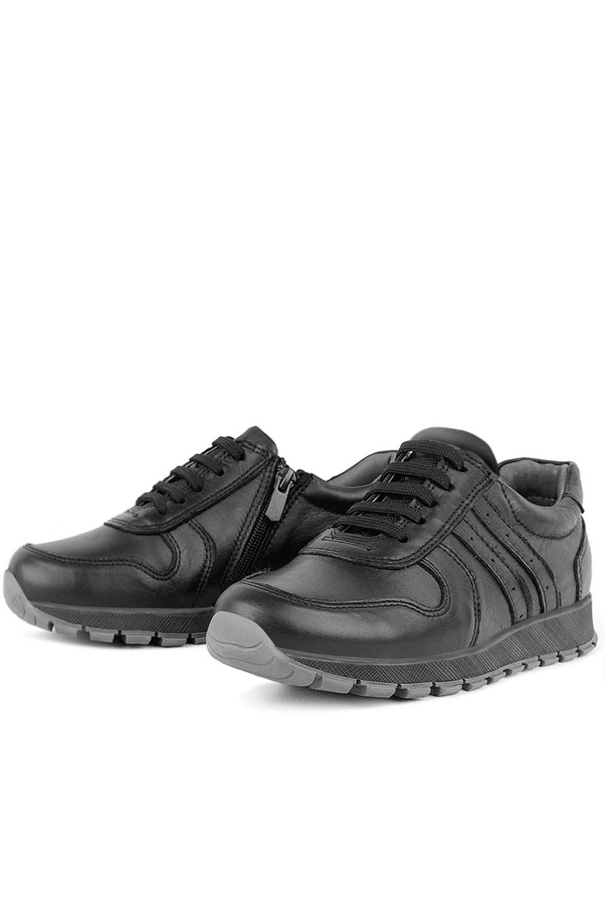 Rakerplus Hakiki Deri Siyah Çocuk Spor Ayakkabı