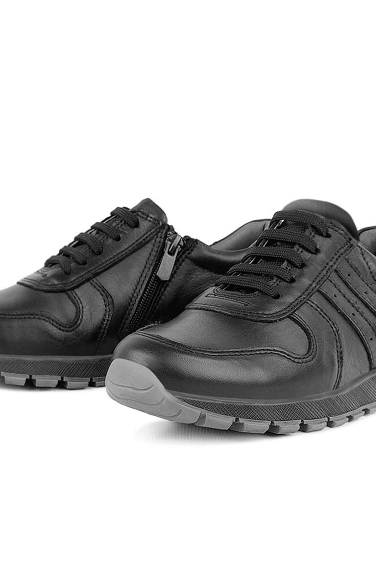 Rakerplus Hakiki Deri Siyah Çocuk Spor Ayakkabı