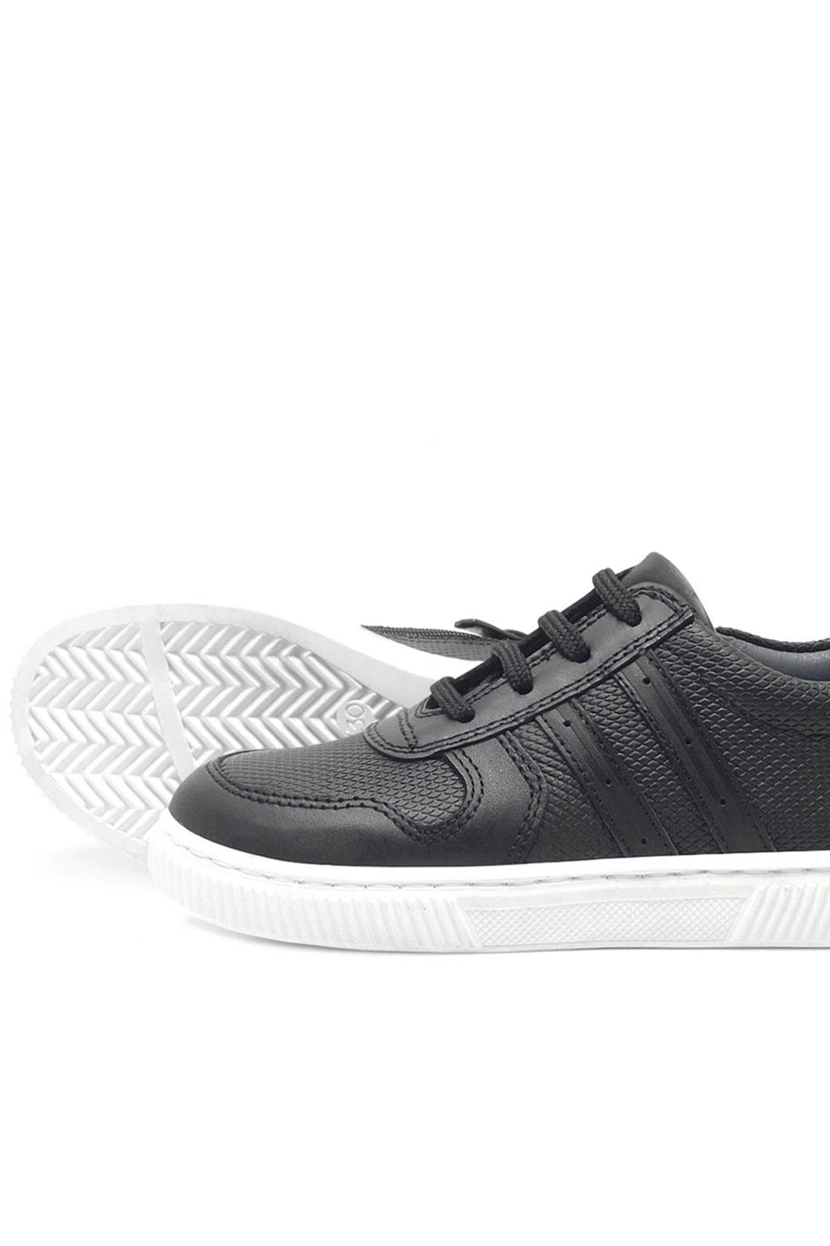 Rakerplus Hakiki Deri Siyah Erkek Çocuk Spor Okul Ayakkabı