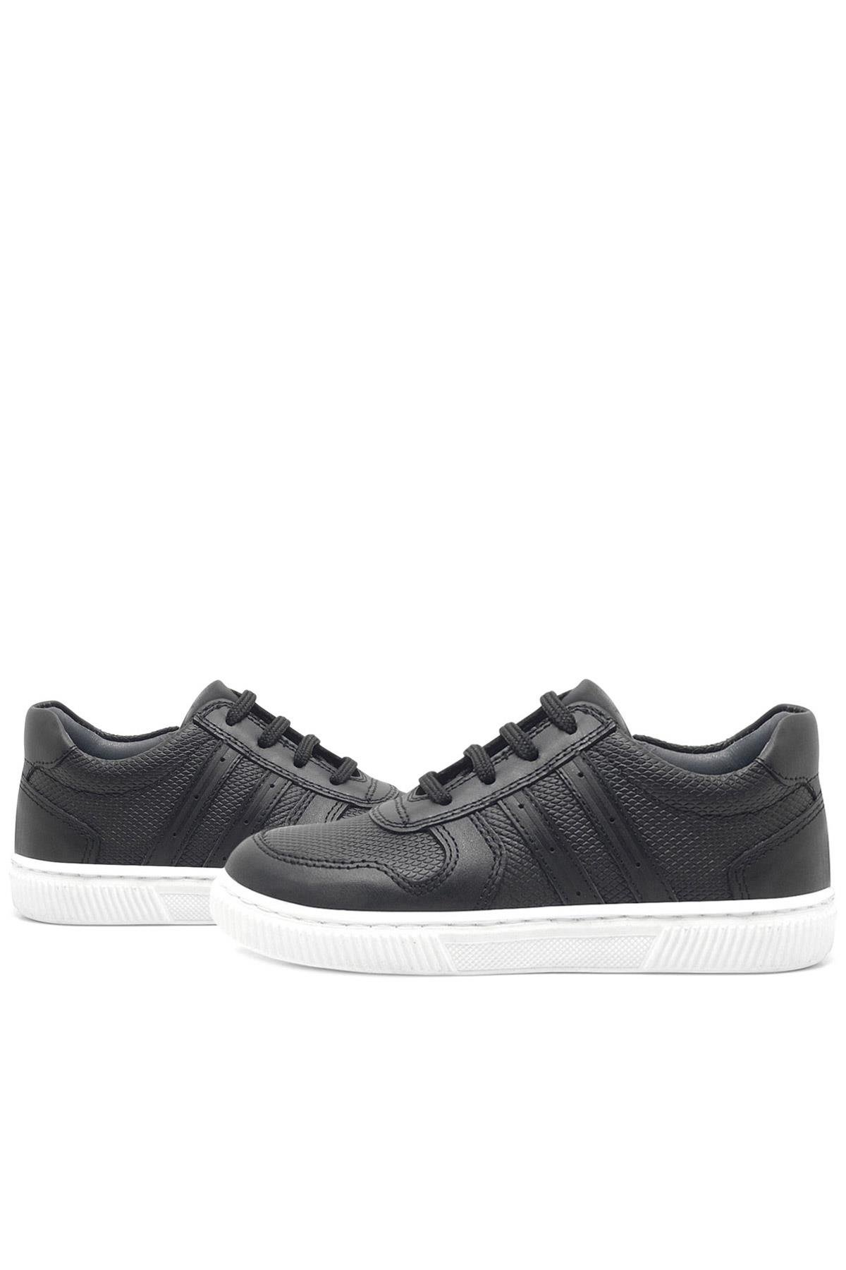 Rakerplus Hakiki Deri Siyah Erkek Çocuk Spor Okul Ayakkabı