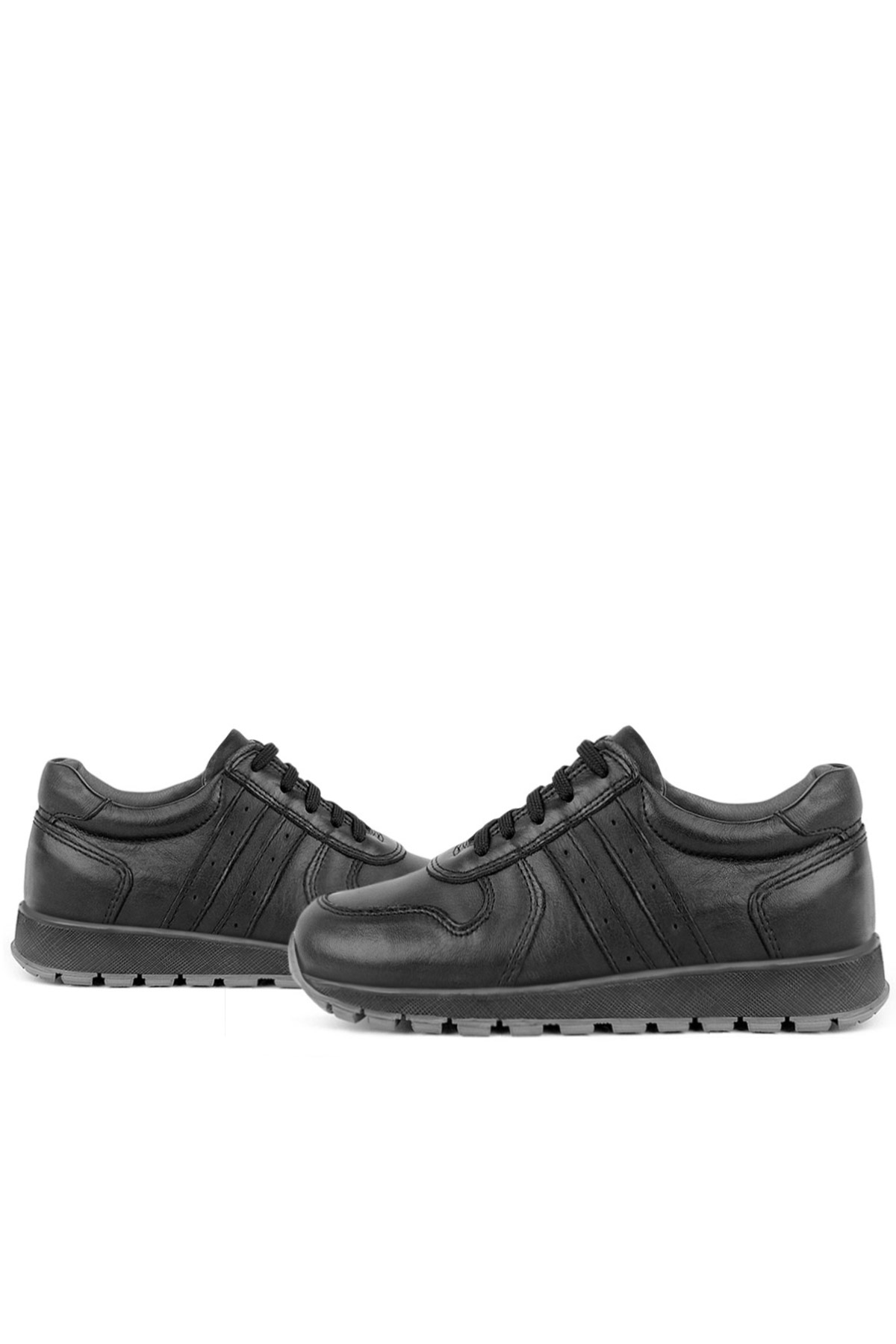Rakerplus Hakiki Deri Siyah Fermuarlı Erkek Çocuk Spor Okul Ayakkabı