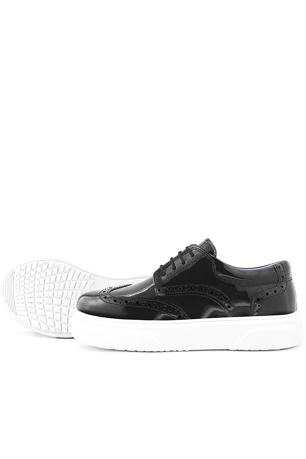 Rakerplus Hakiki Deri Siyah Rugan Oxford Çocuk Klasik Ayakkabı