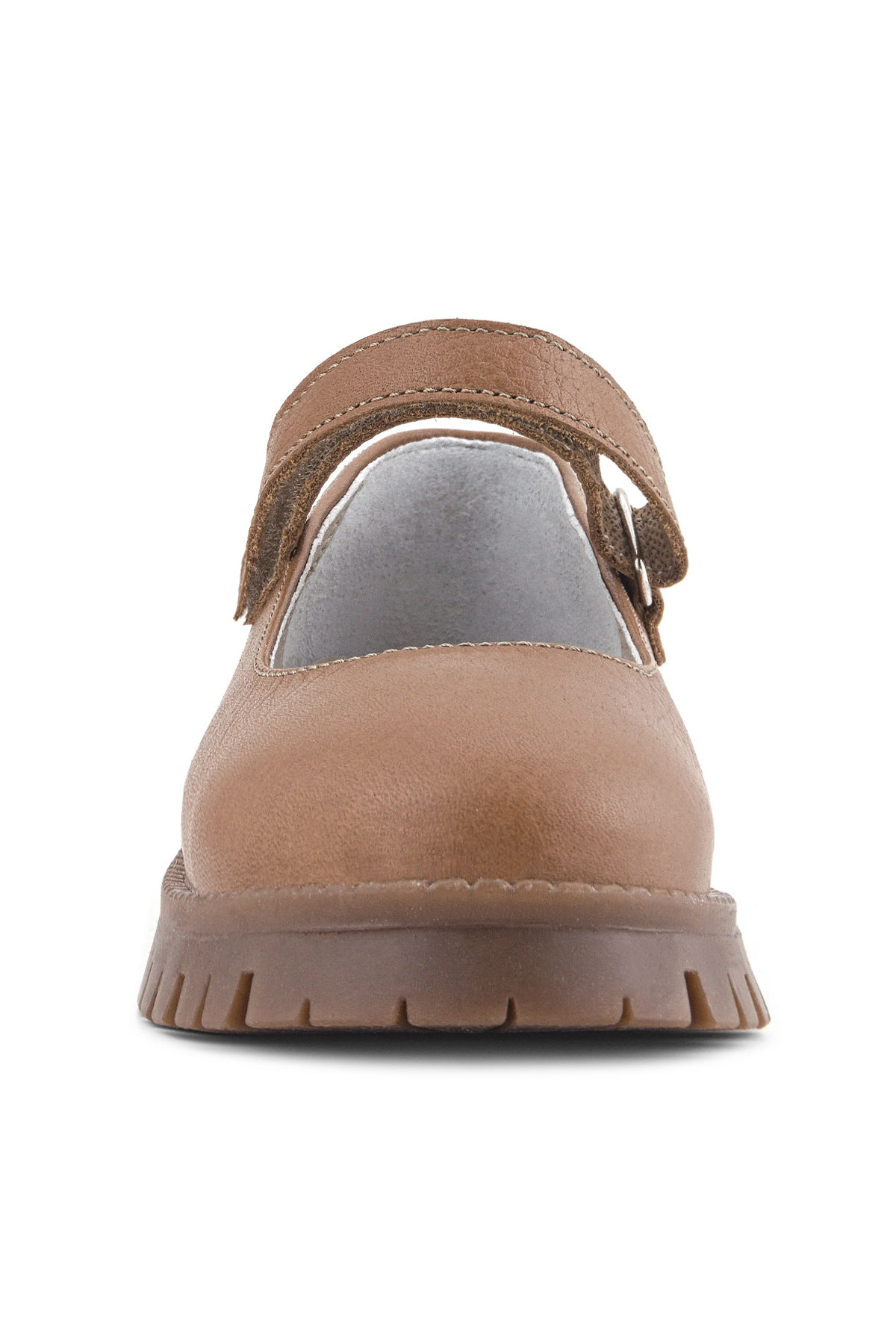 Rakerplus Hakiki Deri Taba Cırtlı Kalın Tabanlı Kız Çocuk Okul Ayakkabısı