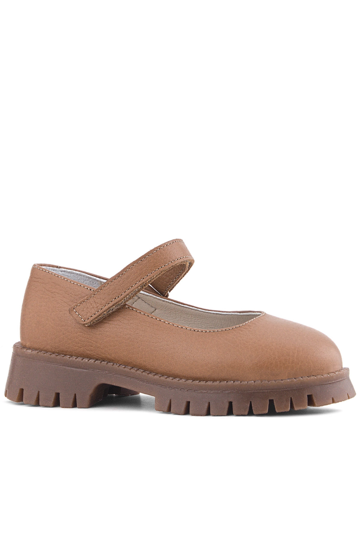 Rakerplus Hakiki Deri Taba Cırtlı Kalın Tabanlı Kız Çocuk Okul Ayakkabısı