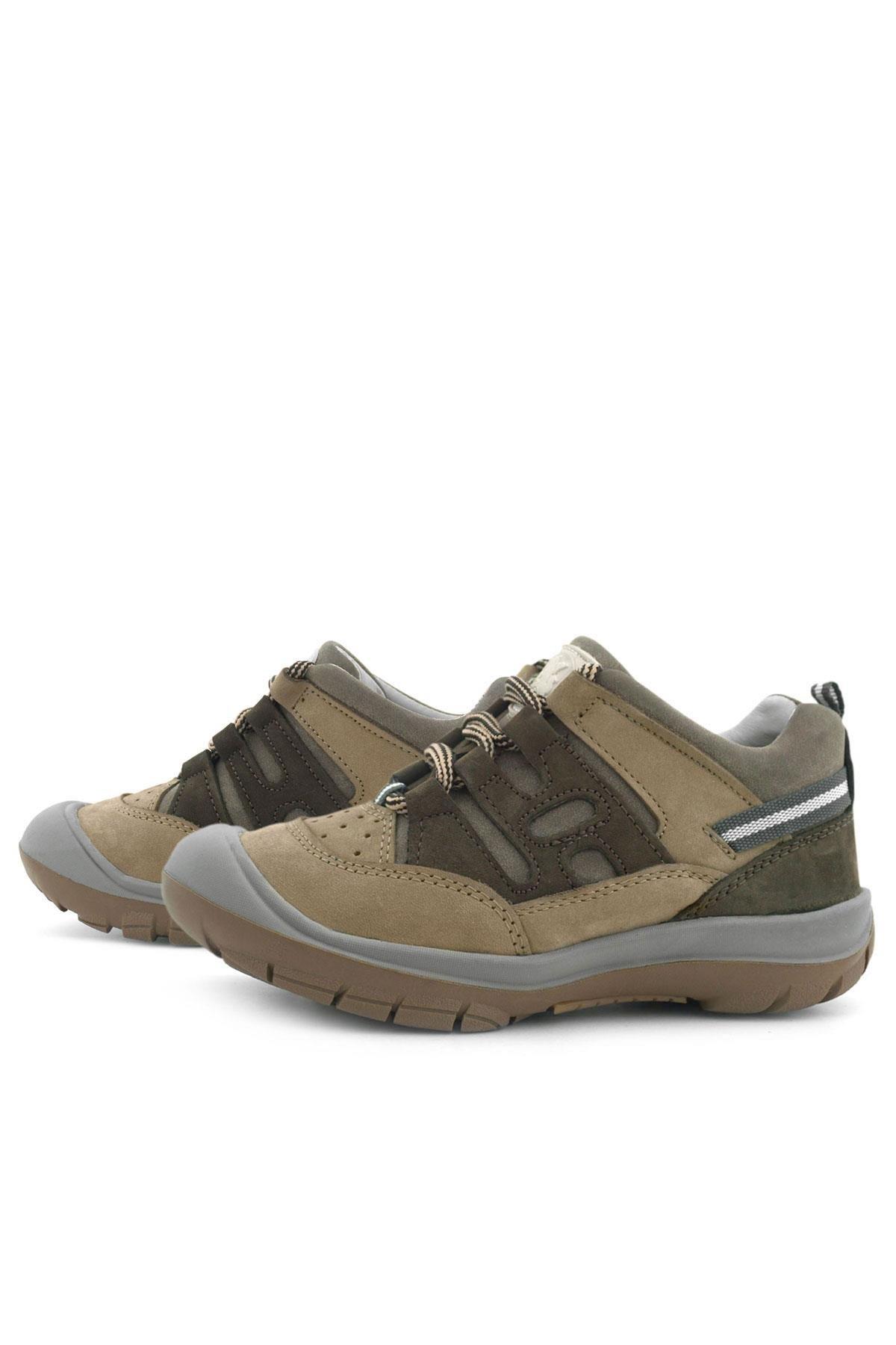 Rakerplus Hakiki Deri Vizon Kahverengi Bağcıklı Çocuk Outdoor Ayakkabı