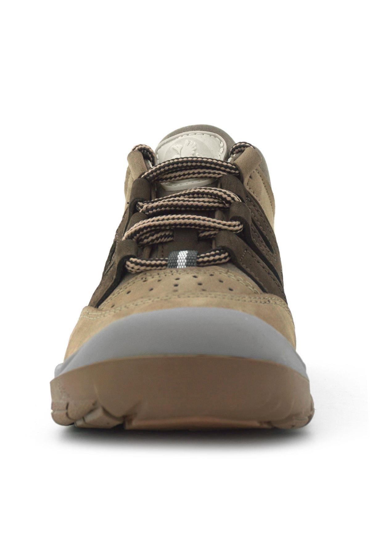 Rakerplus Hakiki Deri Vizon Kahverengi Bağcıklı Çocuk Outdoor Ayakkabı