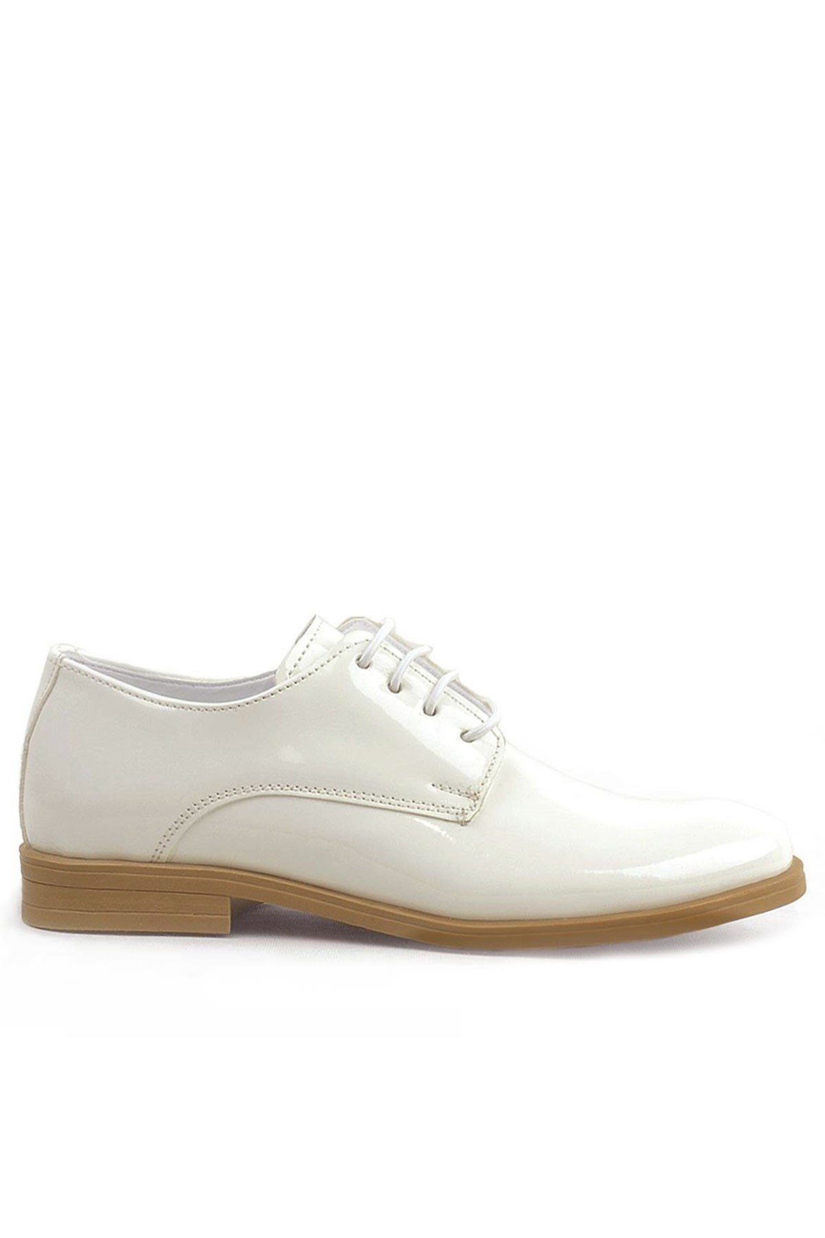 Rakerplus Krem Rugan Bağcıklı Oxford Çocuk Okul Ayakkabısı