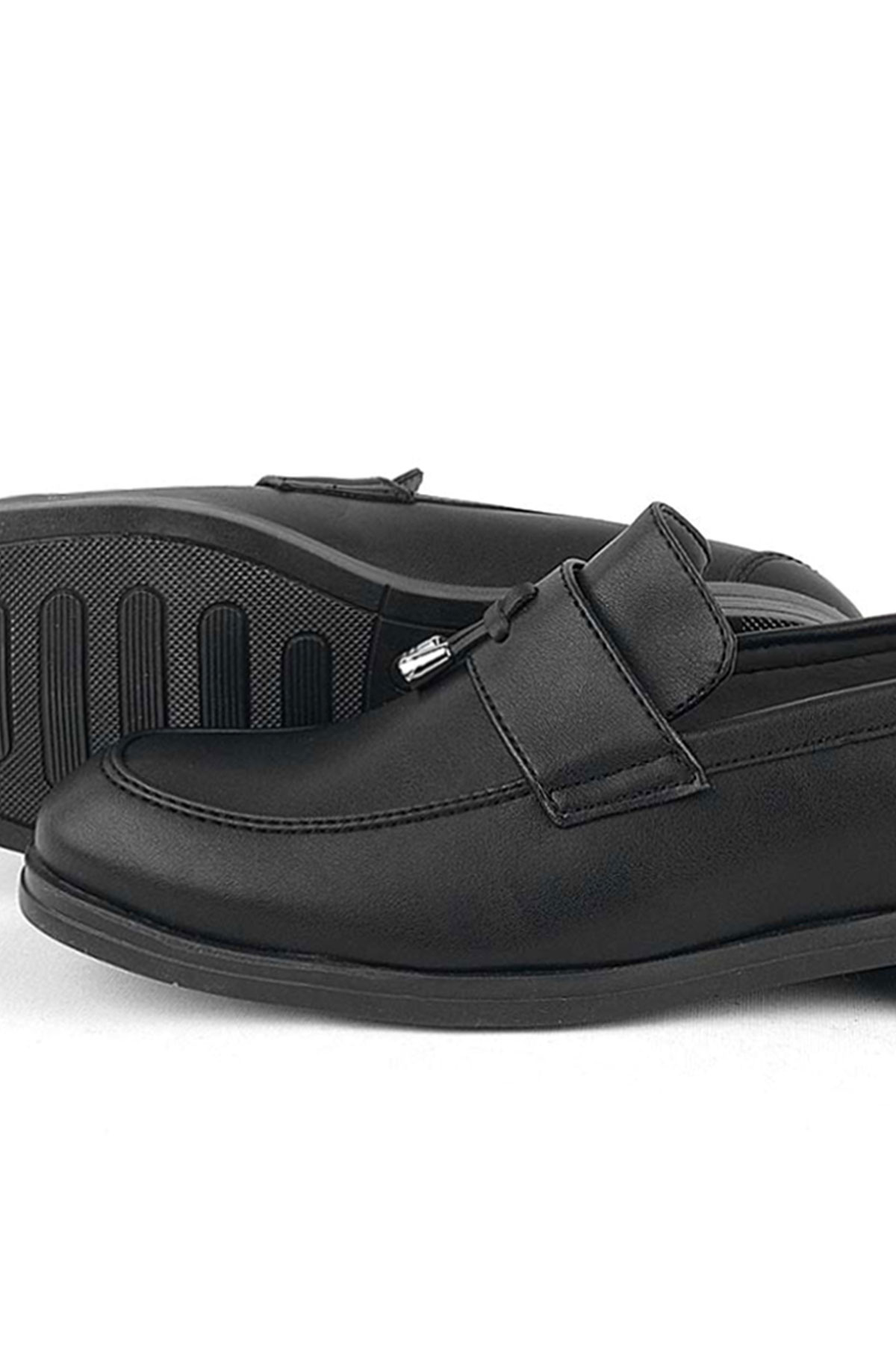 Rakerplus Loafer Siyah Mat Erkek Klasik Çocuk Ayakkabı