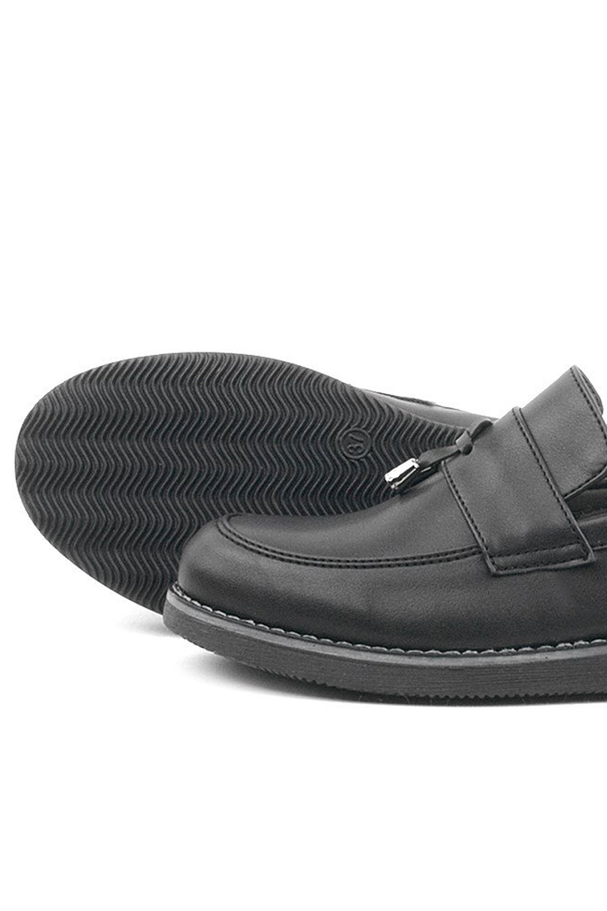 Rakerplus Siyah Mat Loafer Klasik Çocuk Ayakkabısı