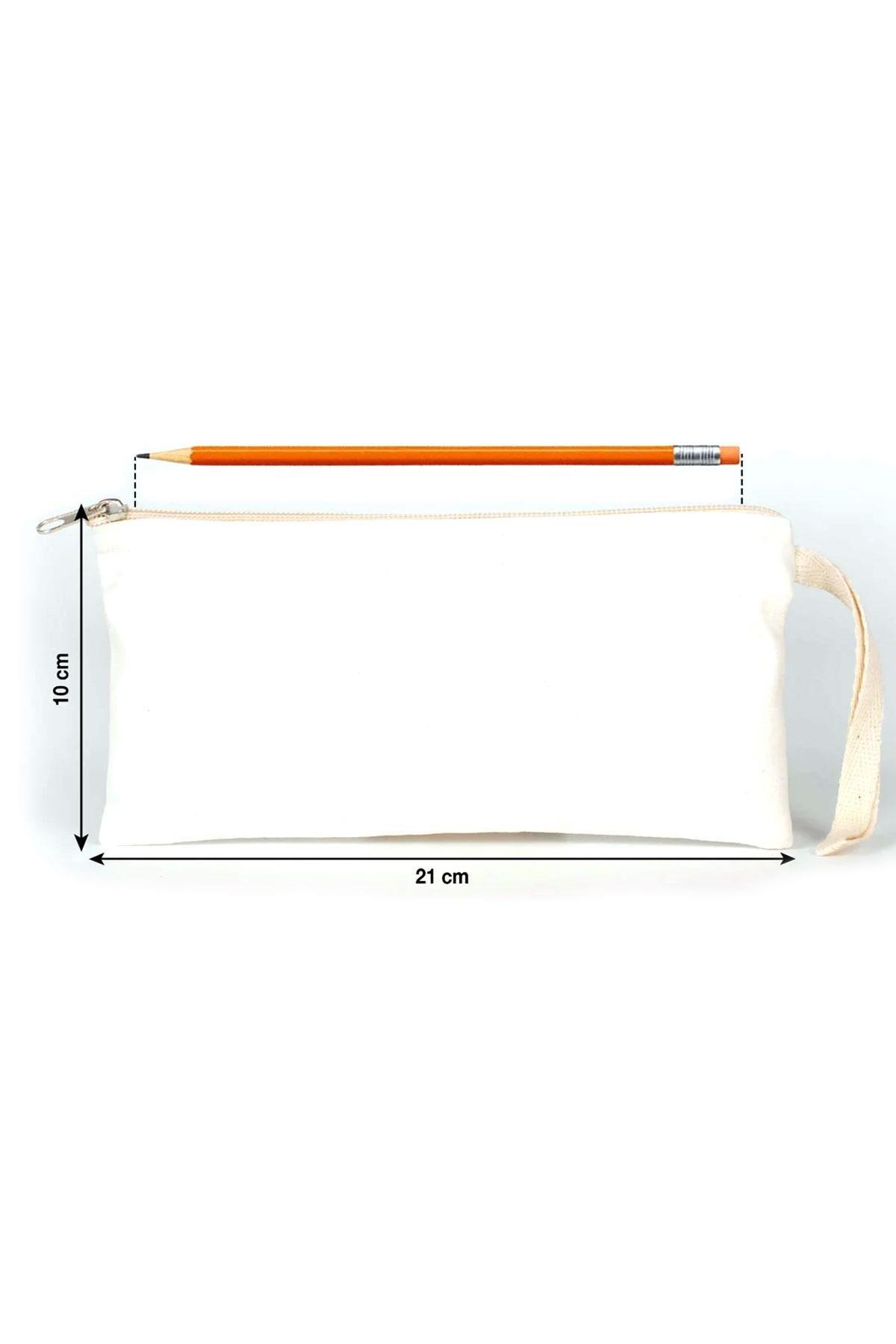 Rakerplus Krem 21x10 cm Fermuarlı Gabardin Kumaş Kalemlik