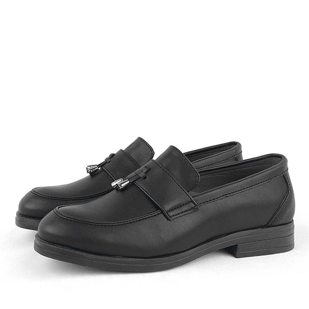 Rakerplus Loafer Siyah Mat Erkek Klasik Çocuk Ayakkabı
