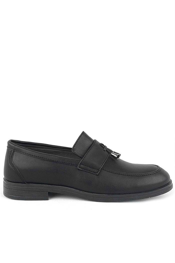 Rakerplus Loafer Siyah Mat Erkek Klasik Çocuk Ayakkabı