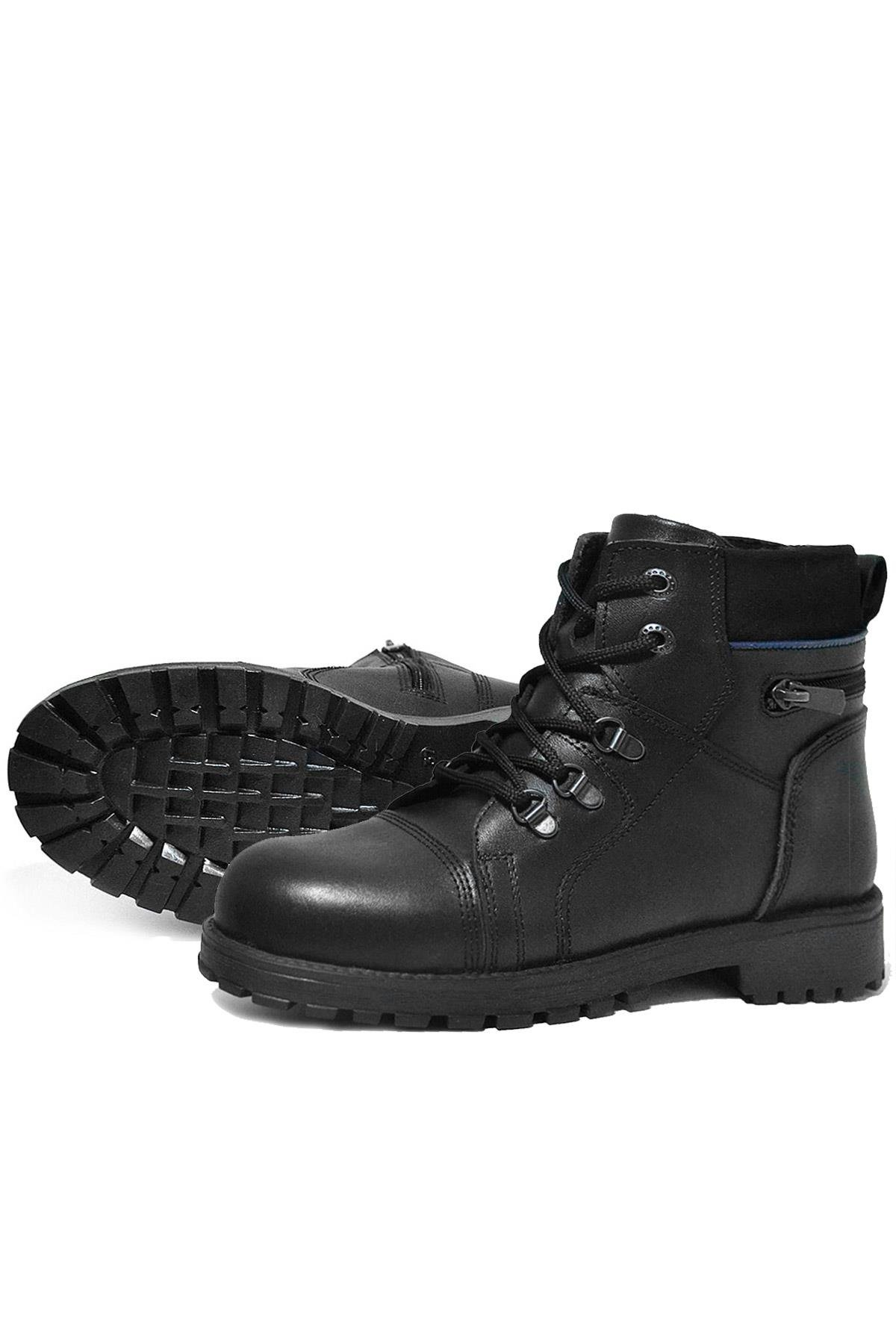 Rakerplus Minotor Hakiki Deri Kürklü Fermuarlı Çocuk Bot