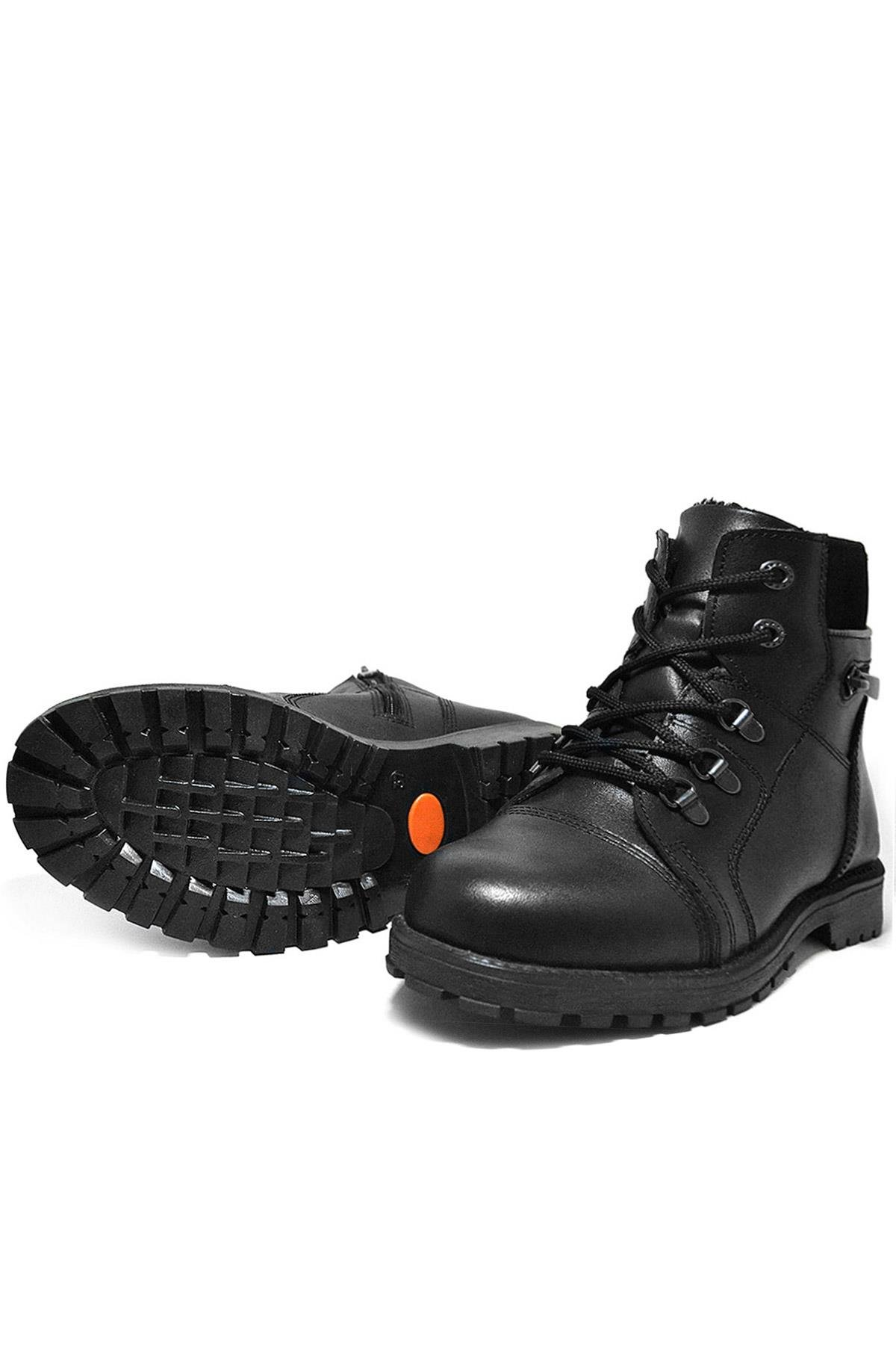 Rakerplus Minotor Hakiki Deri Kürklü Fermuarlı Çocuk Bot