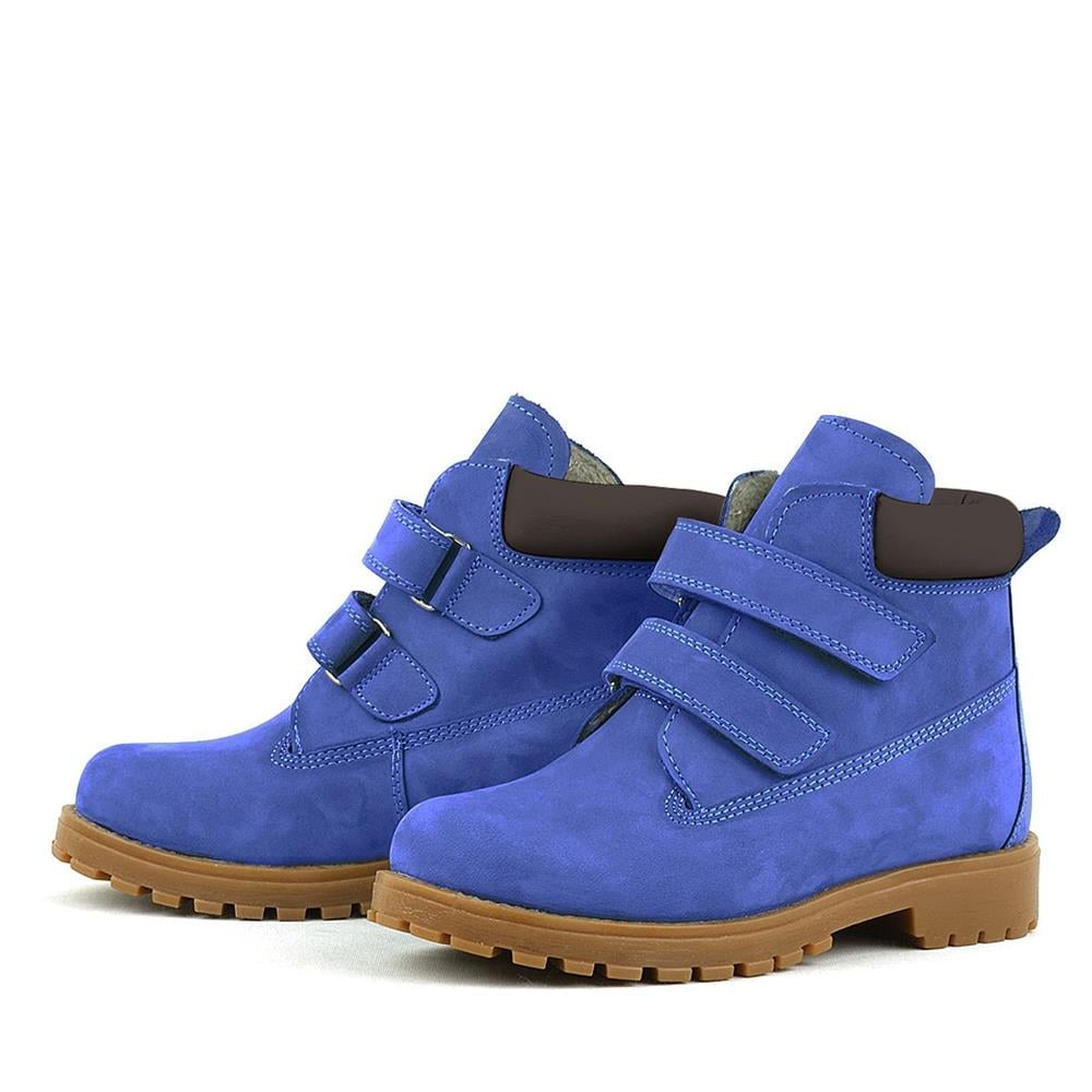 Rakerplus Neson Hakiki Deri Koyu Mavi Cırtlı Çocuk Bot