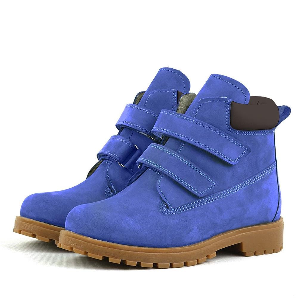 Rakerplus Neson Hakiki Deri Koyu Mavi Cırtlı Çocuk Bot